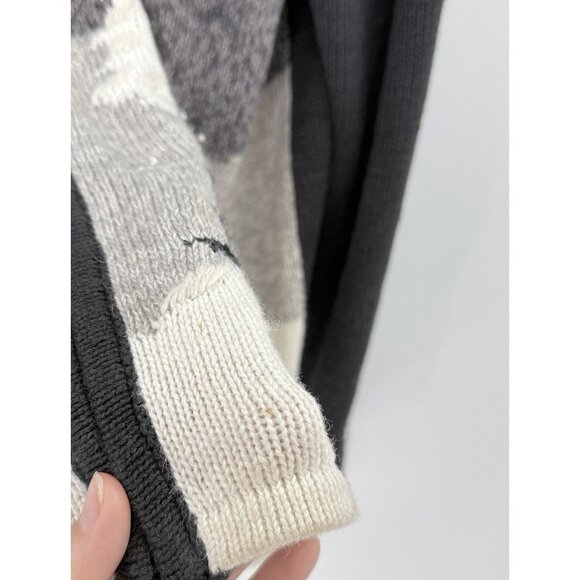 TIARA Winter Wonderland Ramie Blend Sweater Black Cardigan Christmas Snowy Sz L - Picture 10 of 12